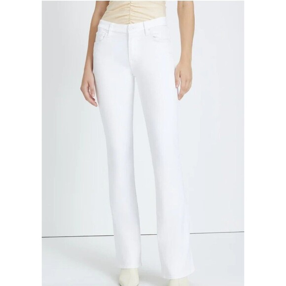 7 For All Mankind Jen 7 Slim Bootcut White Denim Jeans Casual Women's 12 NWT! - Picture 1 of 11